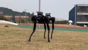 This robot dog learned to stand up after being knocked down