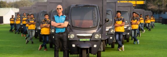 Amazon uses the three-wheeled EVS for deliveries in seven Indian cities